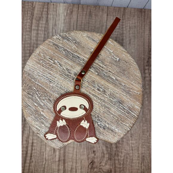 Portland Leather Sloth Charm CHESTNUT Sloth Keychain FAST SHIP NEW - Picture 1 of 3